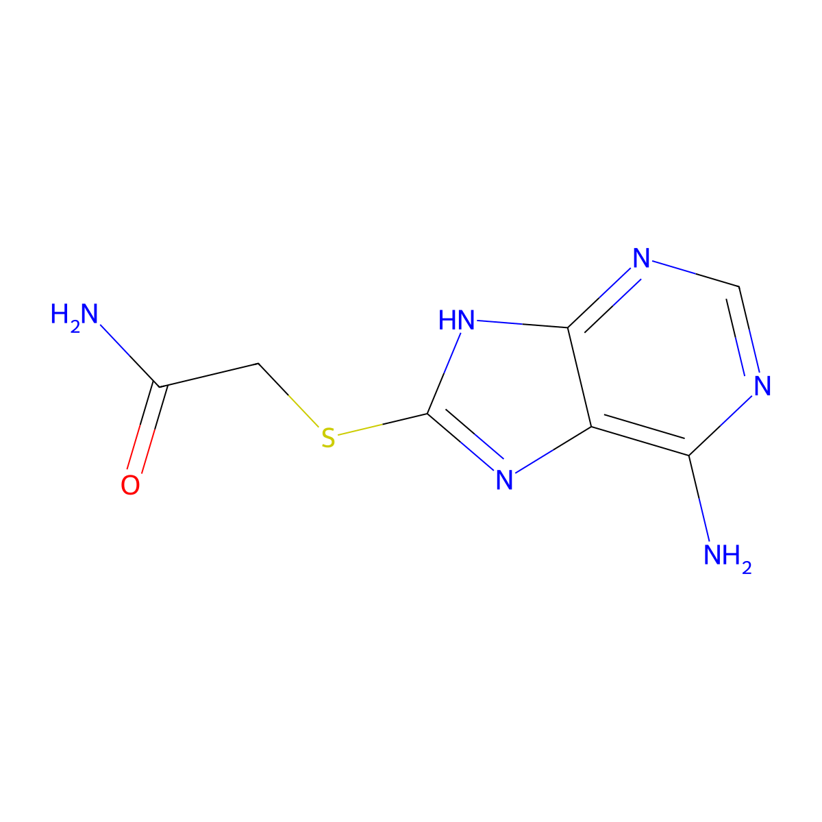 2-[(6-Amino-7H-purin-8-YL)thio]acetamide molecular structure, CAS 304444-55-1