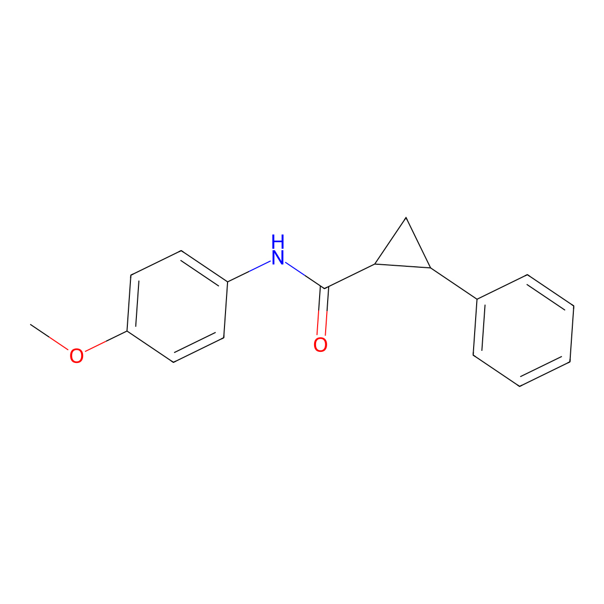 N-(4-methoxyphenyl)-2-phenylcyclopropanecarboxamide molecular structure, CAS 304445-95-2