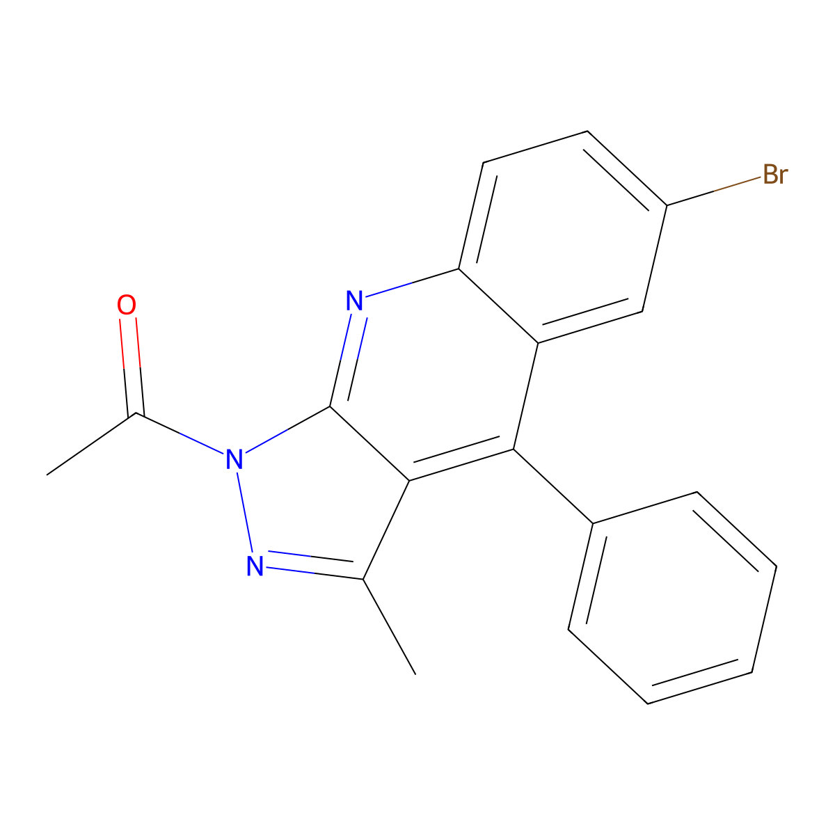 1-(6-bromo-3-methyl-4-phenyl-1H-pyrazolo[3,4-b]quinolin-1-yl)ethanone molecular structure, CAS 304446-43-3