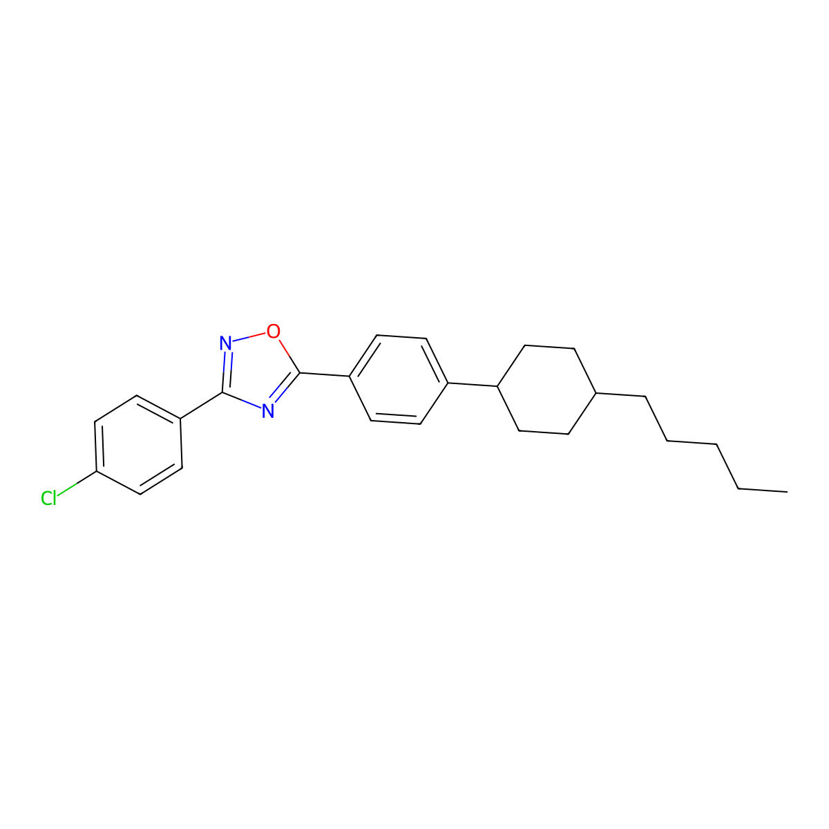 3-(4-Chlorophenyl)-5-[4-(4-pentylcyclohexyl)phenyl]-1,2,4-oxadiazole molecular structure, CAS 304446-90-0