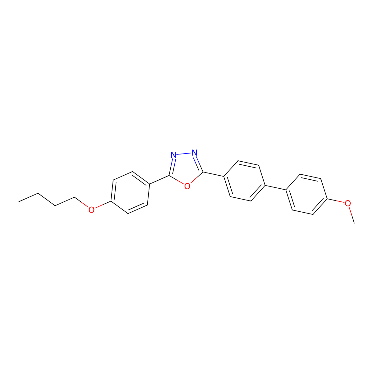 2-(4-Butoxyphenyl)-5-[4-(4-methoxyphenyl)phenyl]-1,3,4-oxadiazole molecular structure, CAS 304446-95-5