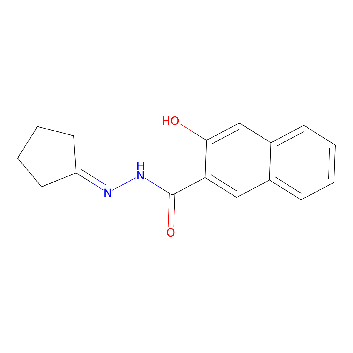 N'-cyclopentylidene-3-hydroxy-2-naphthohydrazide molecular structure, CAS 304448-47-3
