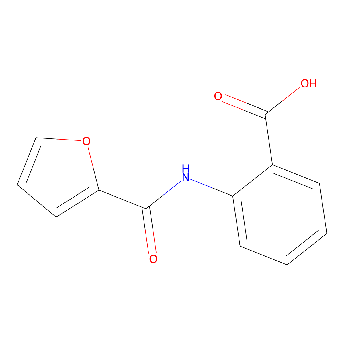 2-[(Furan-2-carbonyl)-amino]-benzoic acid molecular structure, CAS 304448-91-7