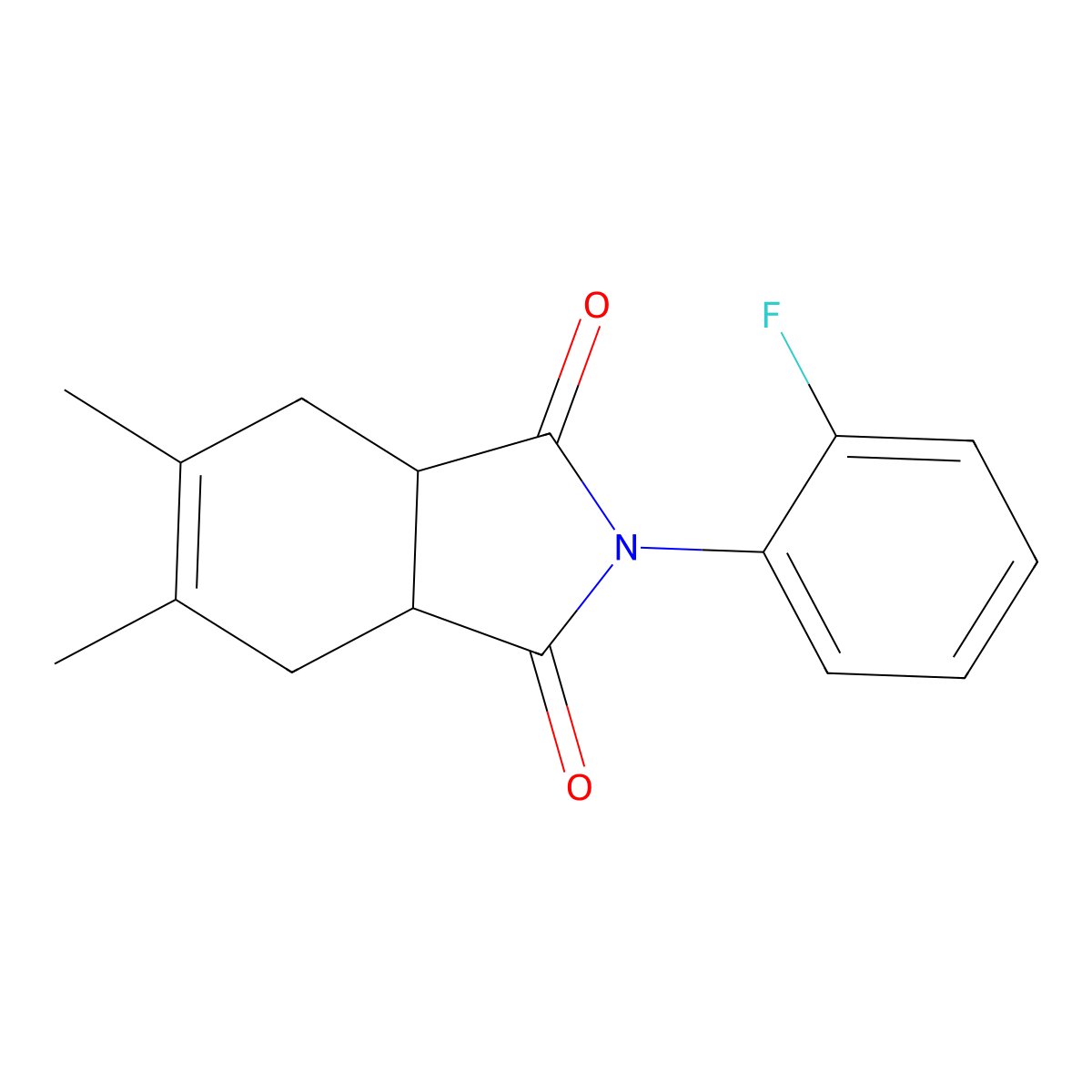 2-(2-fluorophenyl)-5,6-dimethyl-3a,4,7,7a-tetrahydro-1H-isoindole-1,3(2H)-dione molecular structure, CAS 304450-68-8