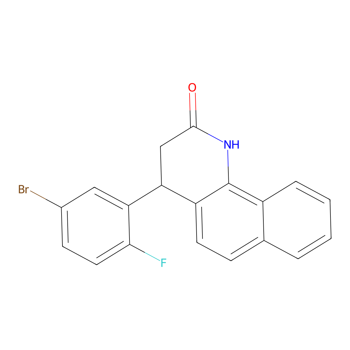 4-(5-bromo-2-fluorophenyl)-3,4-dihydrobenzo[h]quinolin-2(1H)-one molecular structure, CAS 304451-10-3