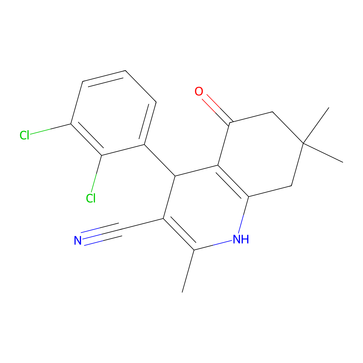 4-(2,3-Dichlorophenyl)-2,7,7-trimethyl-5-oxo-1,4,5,6,7,8-hexahydroquinoline-3-carbonitrile molecular structure, CAS 304451-41-0