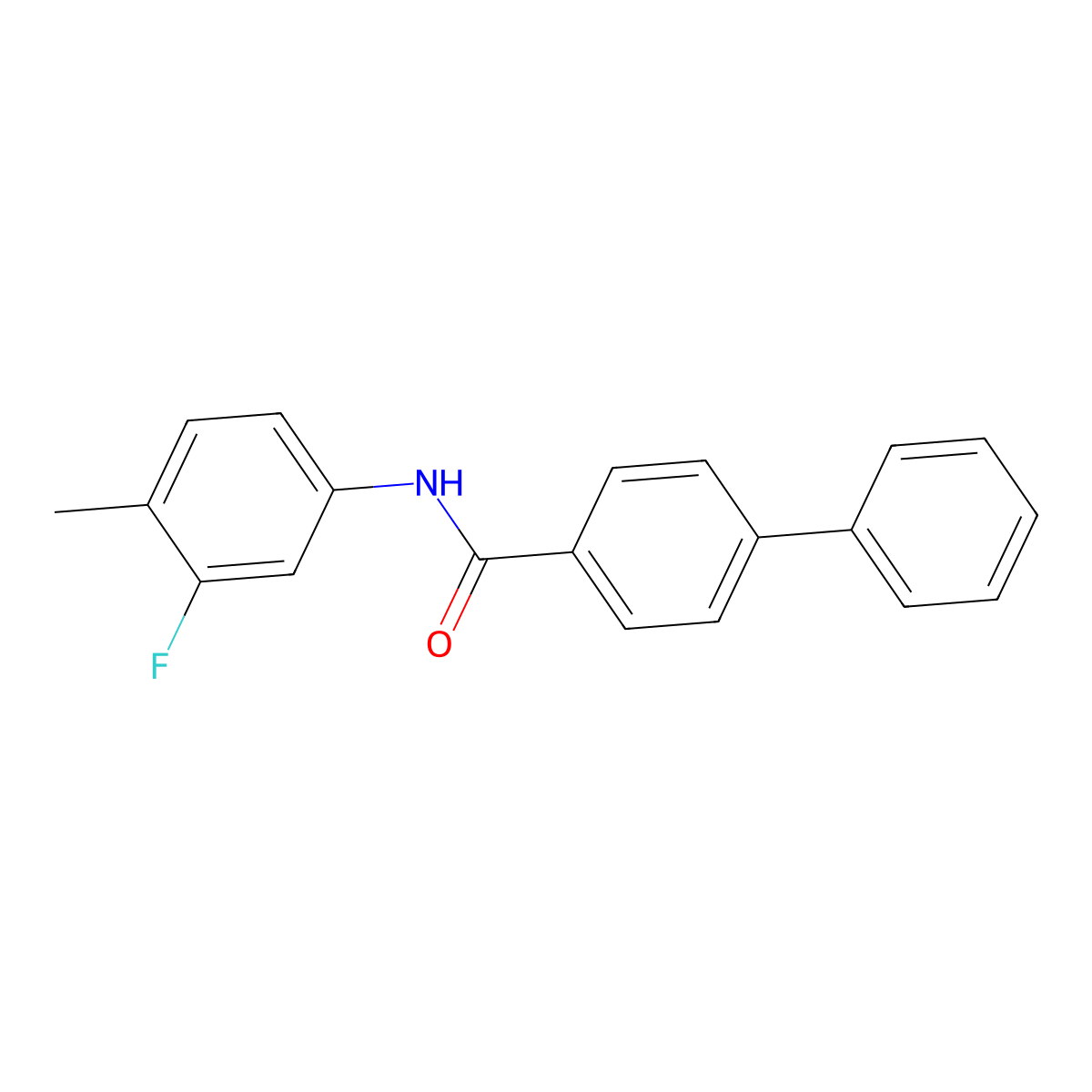 N-(3-fluoro-4-methylphenyl)[1,1'-biphenyl]-4-carboxamide molecular structure, CAS 304452-51-5
