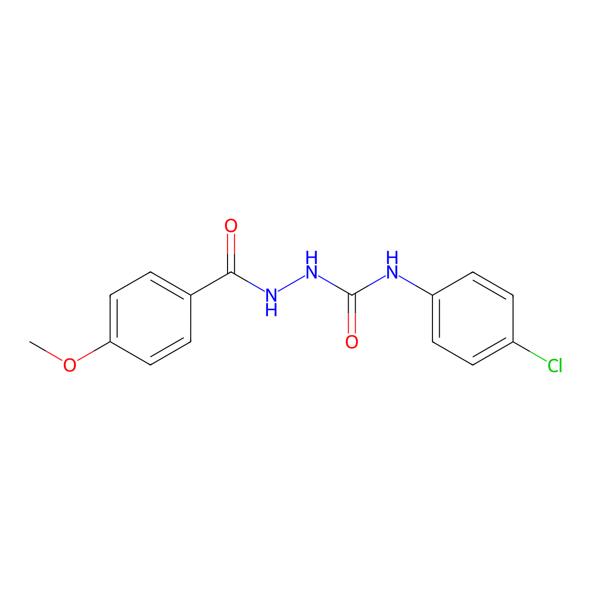 N-(4-chlorophenyl)-2-(4-methoxybenzoyl)hydrazinecarboxamide molecular structure, CAS 304452-53-7