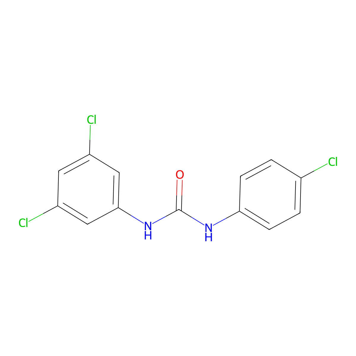 1-(4-Chlorophenyl)-3-(3,5-dichlorophenyl)urea molecular structure, CAS 304452-54-8