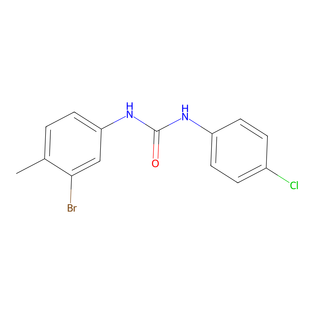 N-(3-bromo-4-methylphenyl)-N'-(4-chlorophenyl)urea molecular structure, CAS 304452-57-1