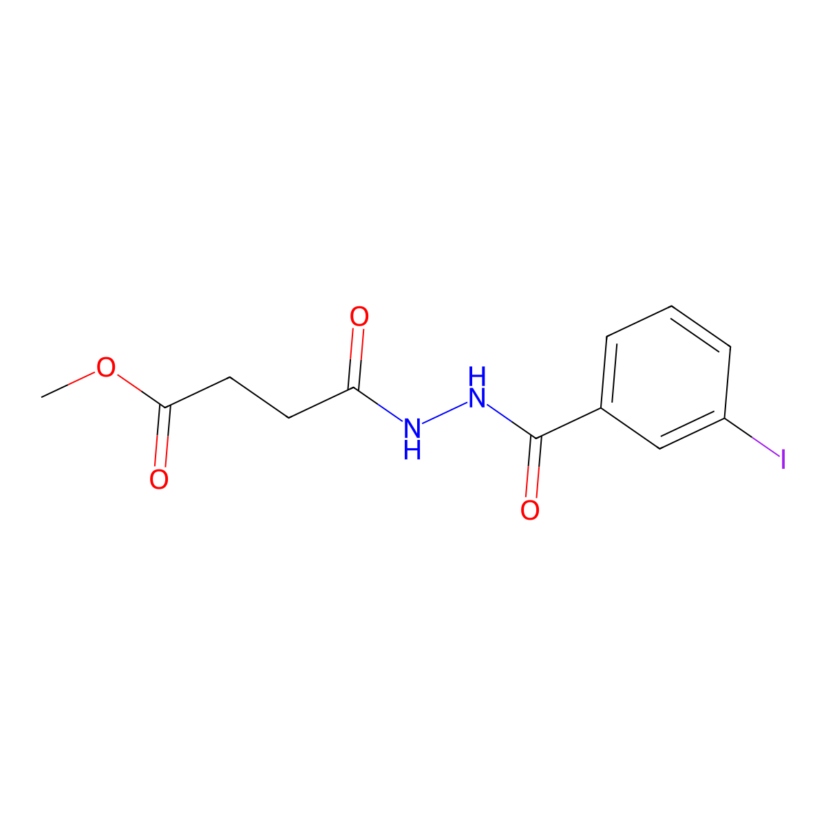 Methyl 4-[2-(3-iodobenzoyl)hydrazino]-4-oxobutanoate molecular structure, CAS 304452-98-0