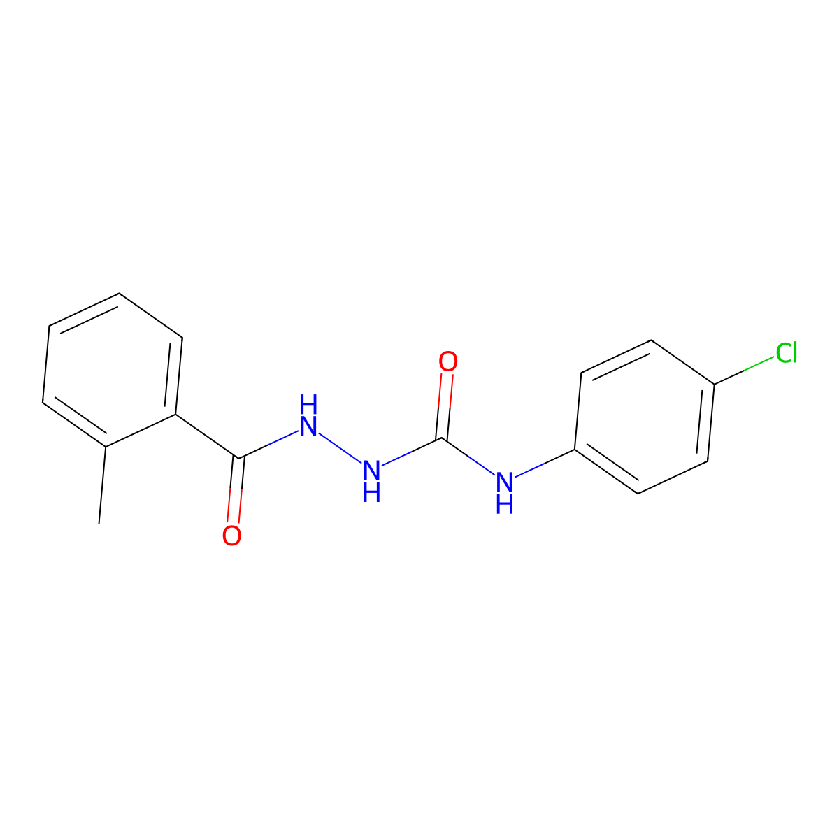 N-(4-chlorophenyl)-2-(2-methylbenzoyl)hydrazinecarboxamide molecular structure, CAS 304453-08-5
