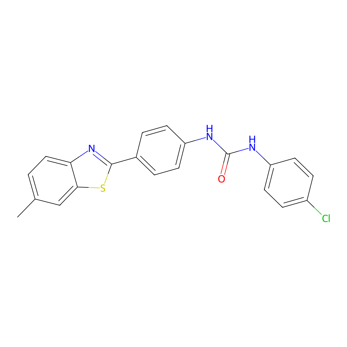 1-(4-Chlorophenyl)-3-[4-(6-methyl-1,3-benzothiazol-2-yl)phenyl]urea molecular structure, CAS 304453-49-4