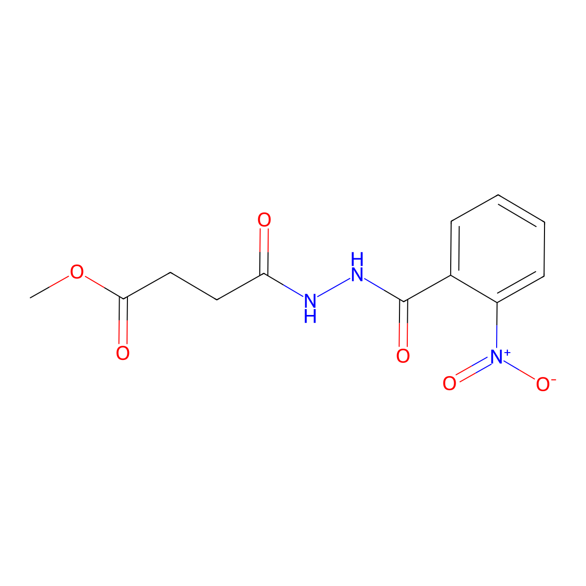 Methyl 4-{2-[(2-nitrophenyl)carbonyl]hydrazinyl}-4-oxobutanoate molecular structure, CAS 304453-58-5