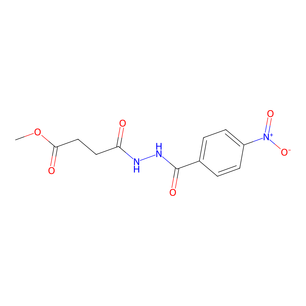 Methyl 4-[2-(4-nitrobenzoyl)hydrazinyl]-4-oxobutanoate molecular structure, CAS 304453-65-4