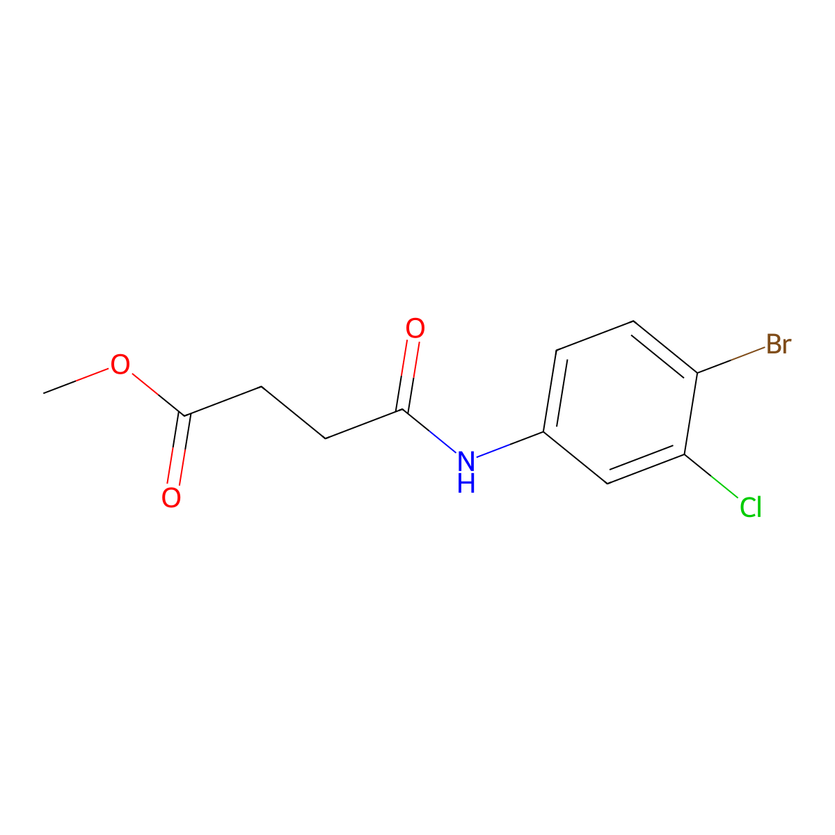 Methyl 4-(4-bromo-3-chloroanilino)-4-oxobutanoate molecular structure, CAS 304453-69-8