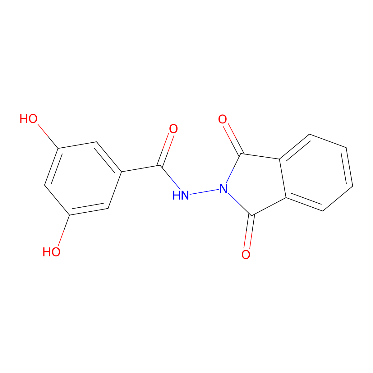 N-(1,3-dioxo-1,3-dihydro-2H-isoindol-2-yl)-3,5-dihydroxybenzamide molecular structure, CAS 304455-17-2