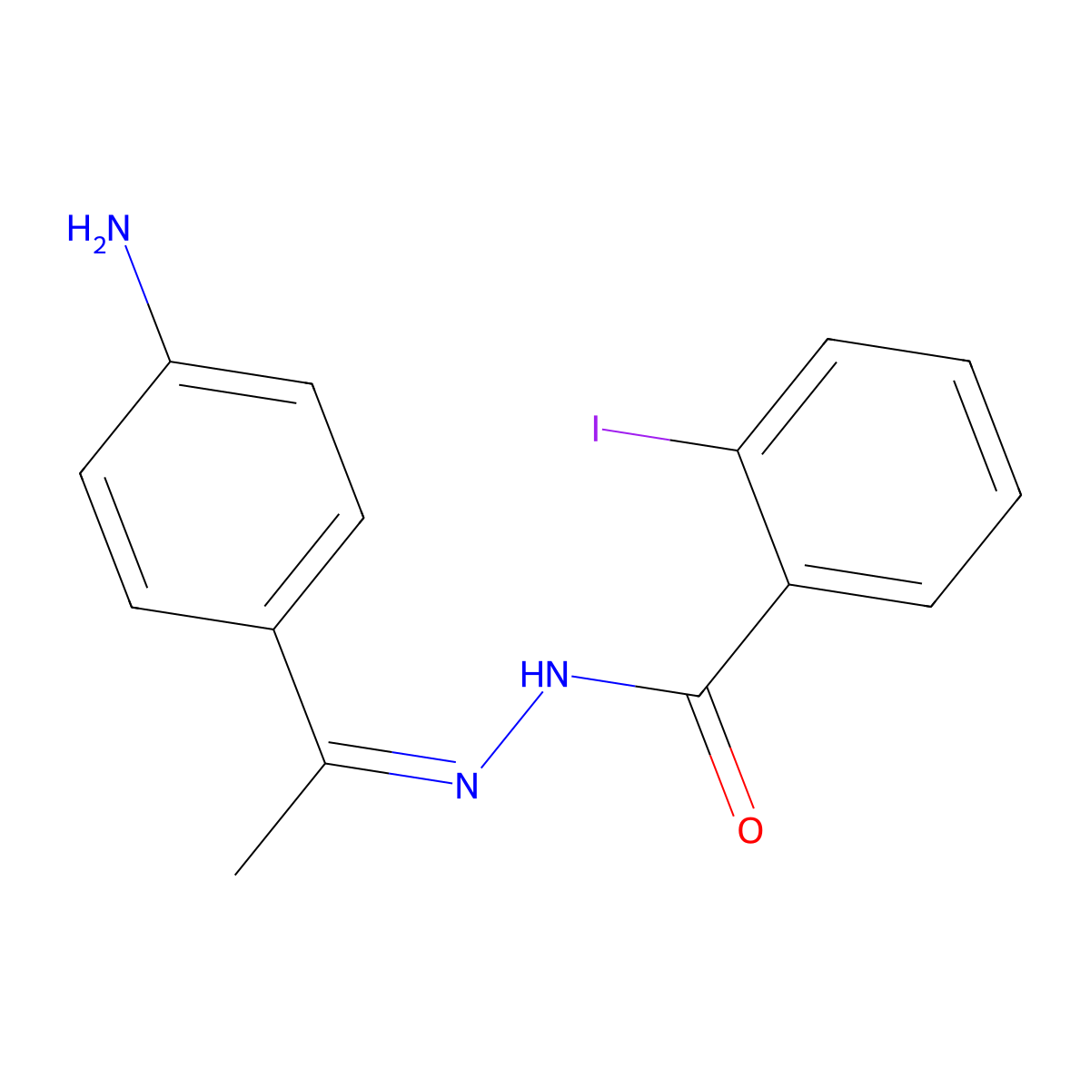 N-[1-(4-aminophenyl)ethylideneamino]-2-iodobenzamide molecular structure, CAS 304455-21-8