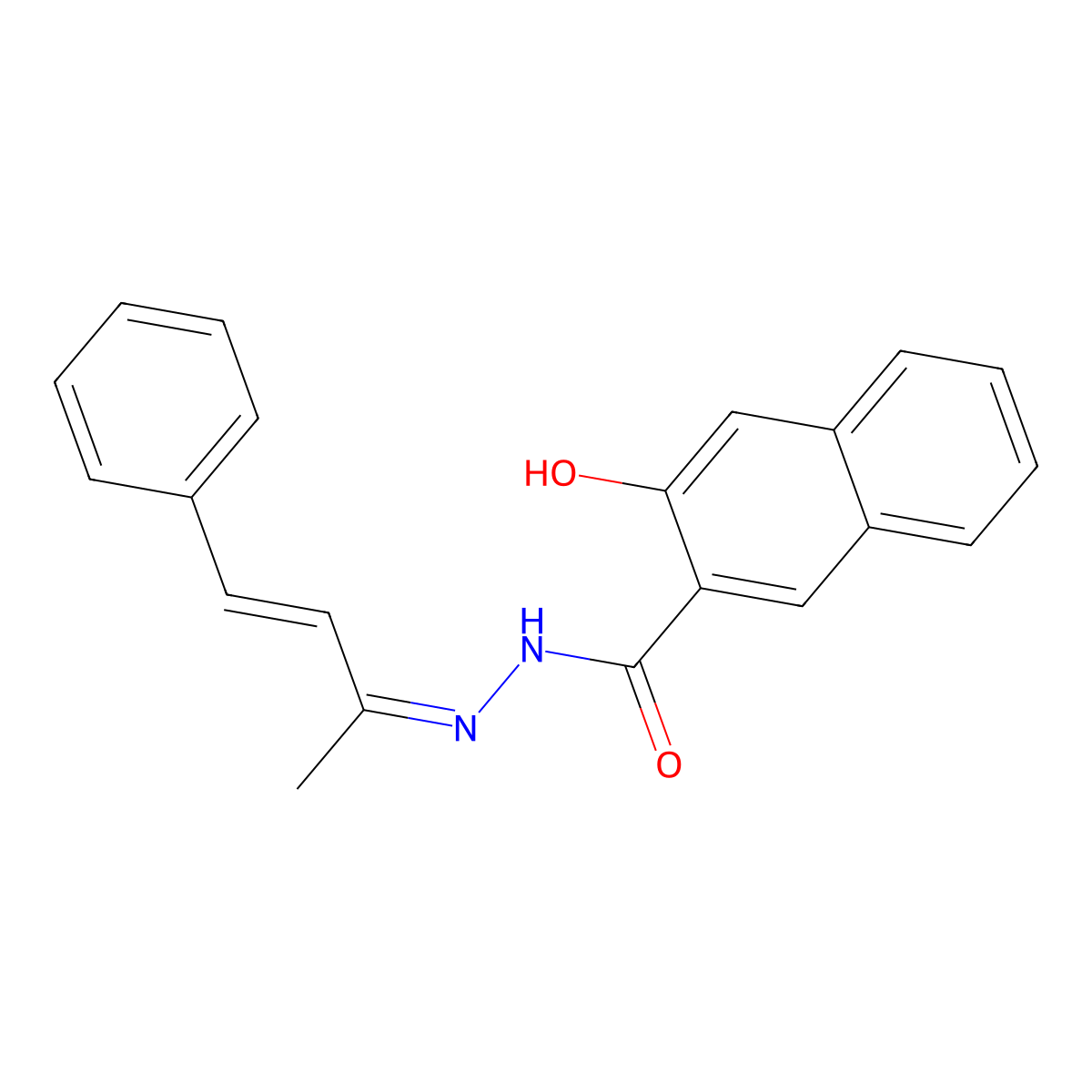 3-Hydroxy-2-naphthalenecarboxylic acid 2-(1-methyl-3-phenyl-2-propen-1-ylidene)hydrazide molecular structure, CAS 304455-22-9
