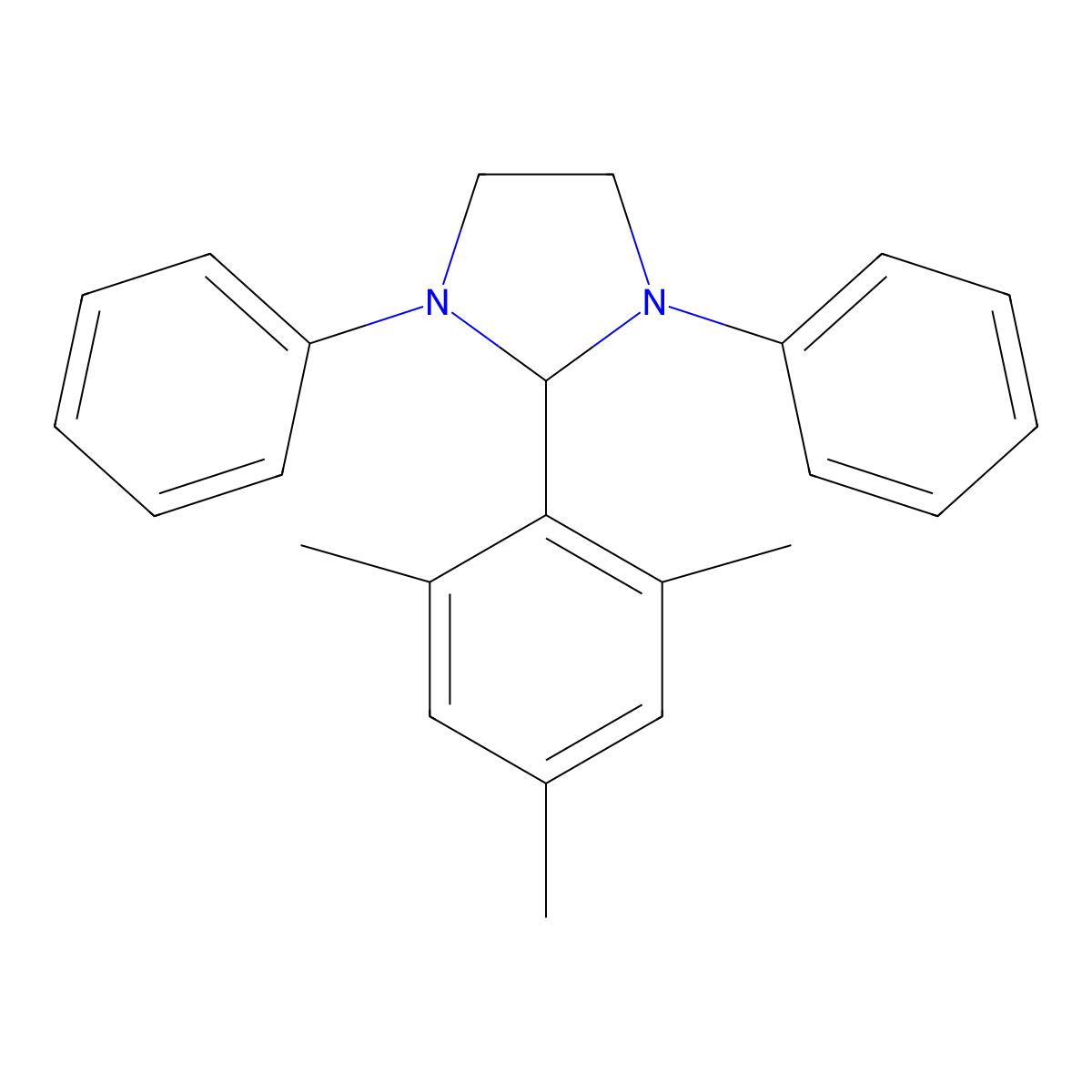 1,3-Diphenyl-2-(2,4,6-trimethylphenyl)imidazolidine molecular structure, CAS 304455-31-0
