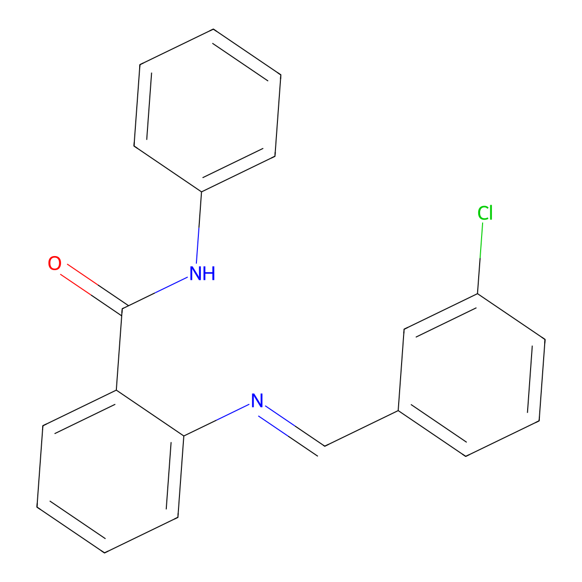 2-[(3-chlorobenzylidene)amino]-N-phenylbenzamide molecular structure, CAS 304455-36-5