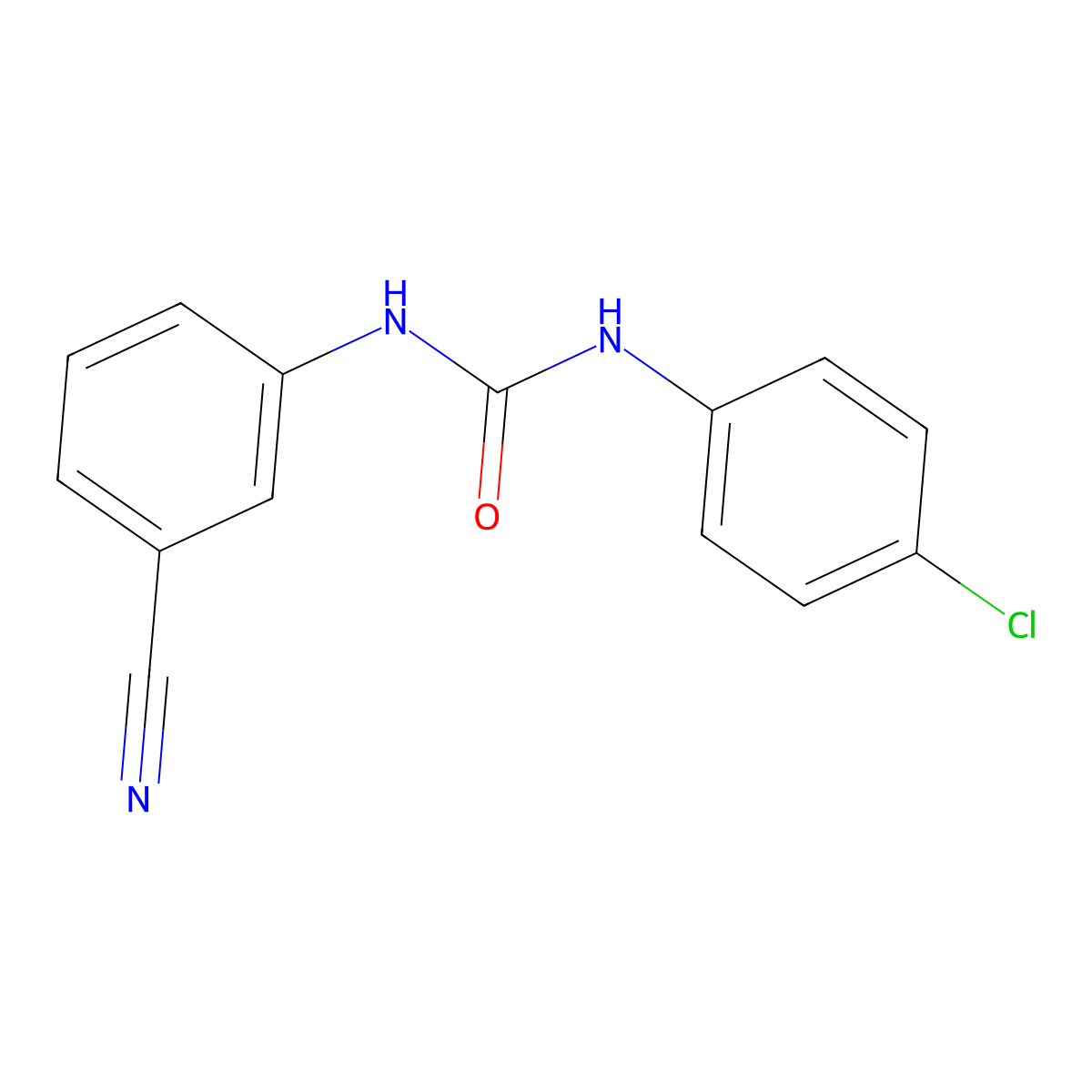 1-(4-Chlorophenyl)-3-(3-cyanophenyl)urea molecular structure, CAS 304455-75-2