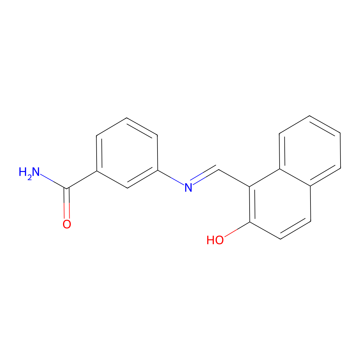 3-{[(E)-(2-hydroxynaphthalen-1-yl)methylidene]amino}benzamide molecular structure, CAS 304455-81-0