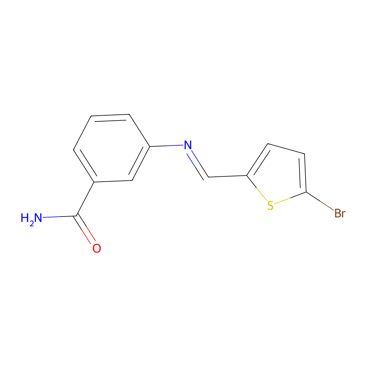 3-{[(5-Bromo-2-thienyl)methylene]amino}benzamide molecular structure, CAS 304456-36-8