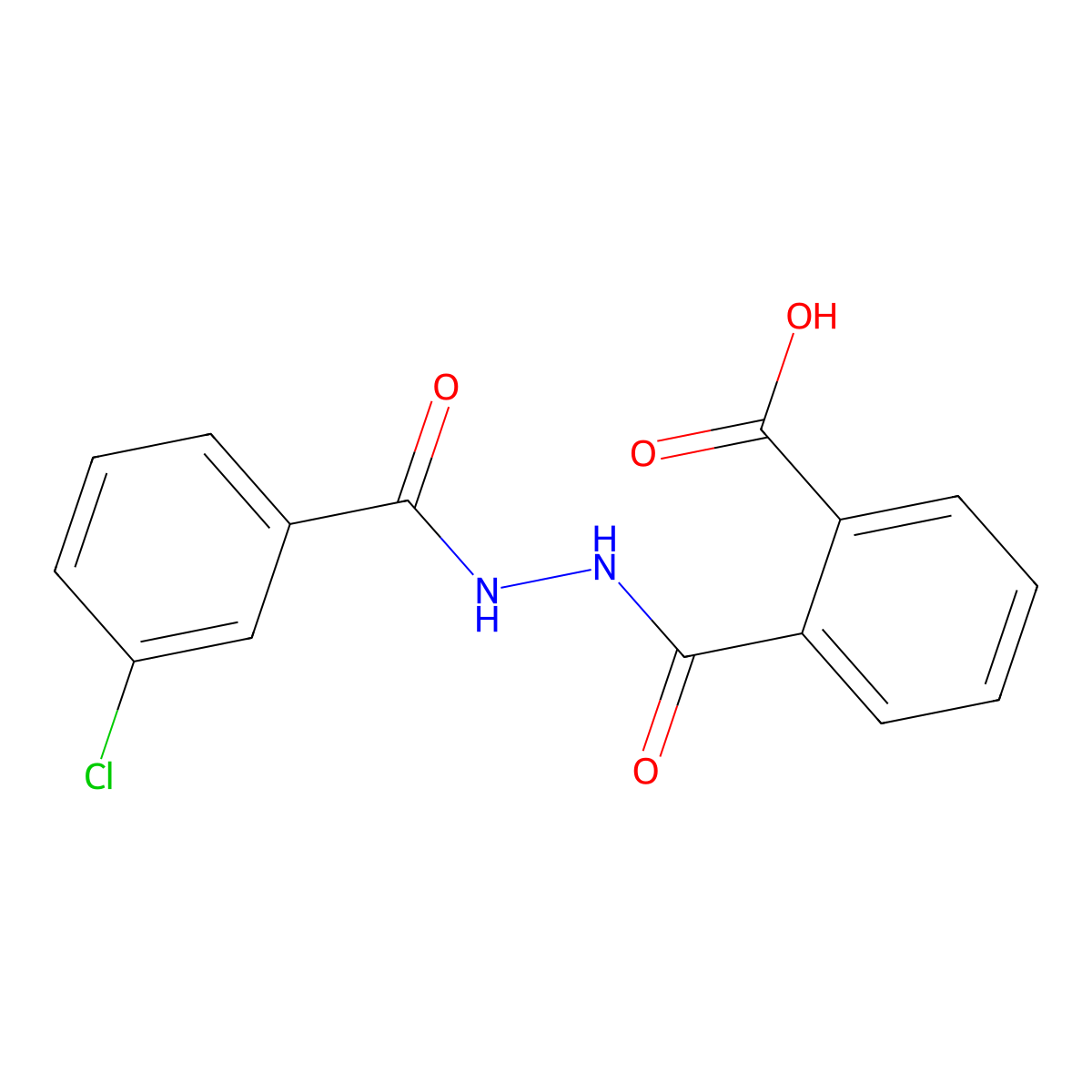 2-{[2-(3-Chlorobenzoyl)hydrazino]carbonyl}benzoic acid molecular structure, CAS 304456-80-2