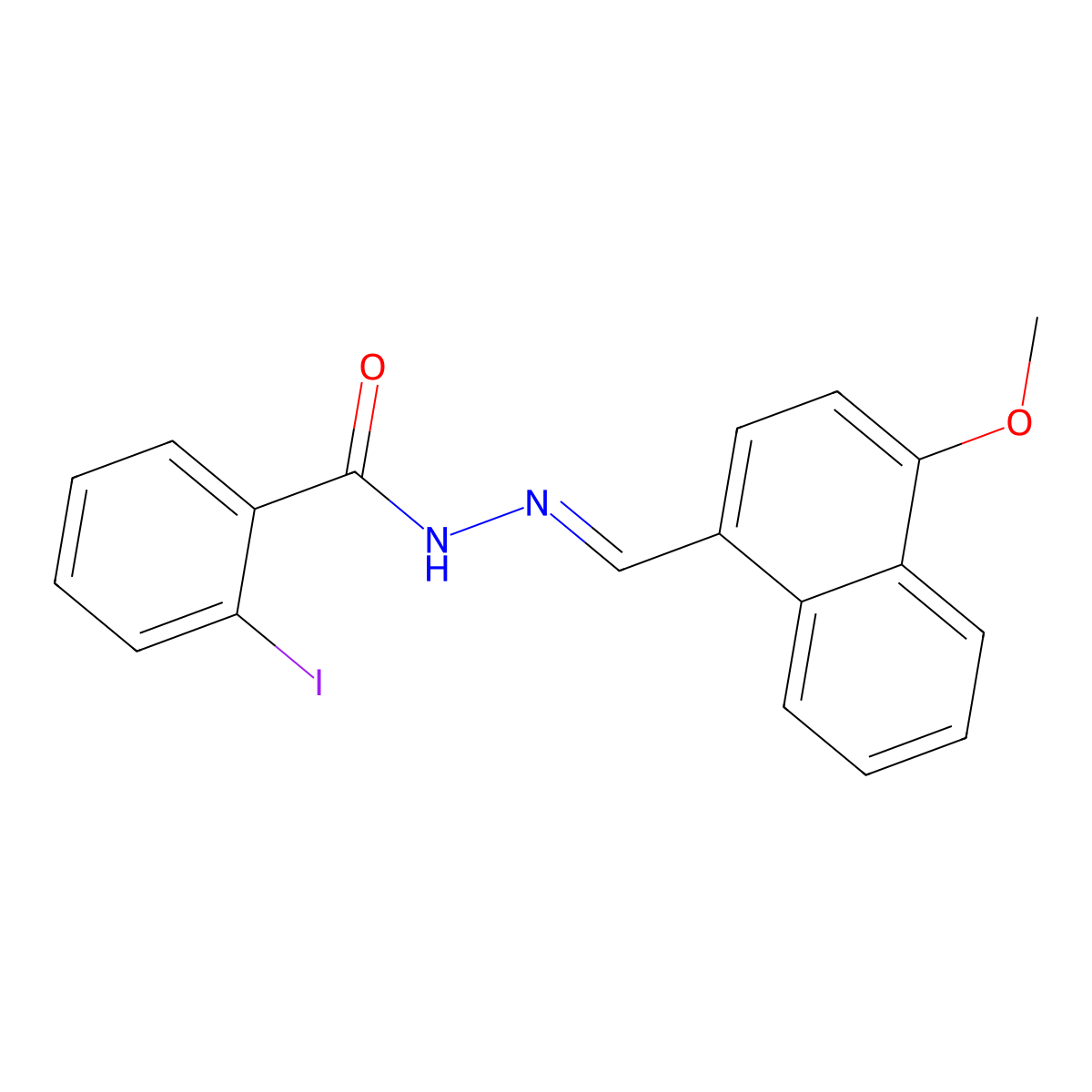 2-Iodobenzoic acid 2-[(4-methoxy-1-naphthalenyl)methylene]hydrazide molecular structure, CAS 304456-84-6