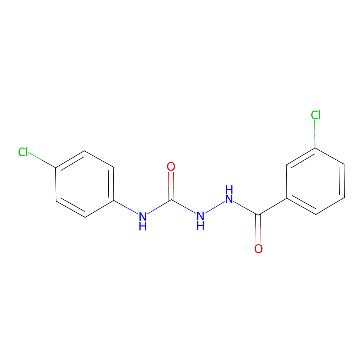 2-(3-chlorobenzoyl)-N-(4-chlorophenyl)hydrazinecarboxamide molecular structure, CAS 304456-87-9