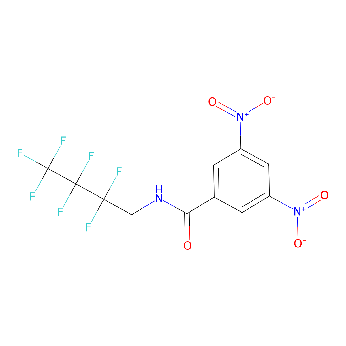 N-(2,2,3,3,4,4,4-heptafluorobutyl)-3,5-dinitrobenzamide molecular structure, CAS 304458-23-9
