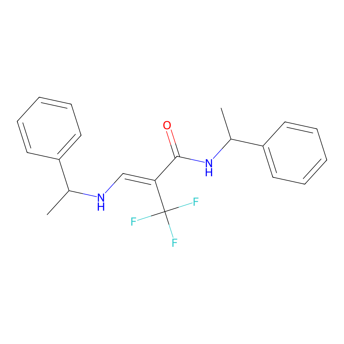 N-(1-Phenylethyl)-3-[(1-phenylethyl)amino]-2-(trifluoromethyl)prop-2-enamide molecular structure, CAS 304458-29-5