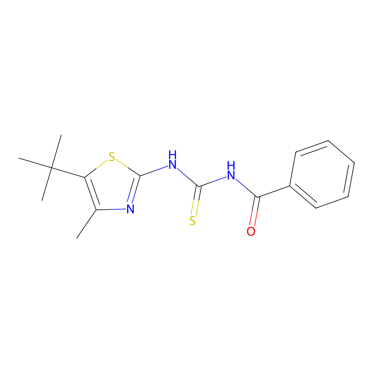 1-Benzoyl-3-(5-tert-butyl-4-methyl-1,3-thiazol-2-YL)thiourea molecular structure, CAS 304459-48-1