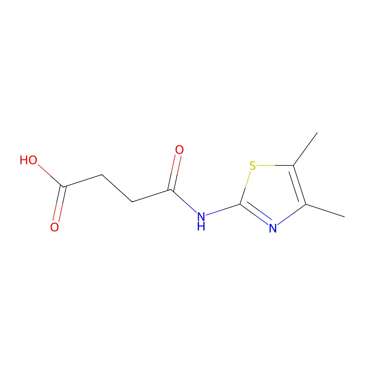 N-(4,5-Dimethyl-thiazol-2-yl)-succinamic acid molecular structure, CAS 304459-57-2