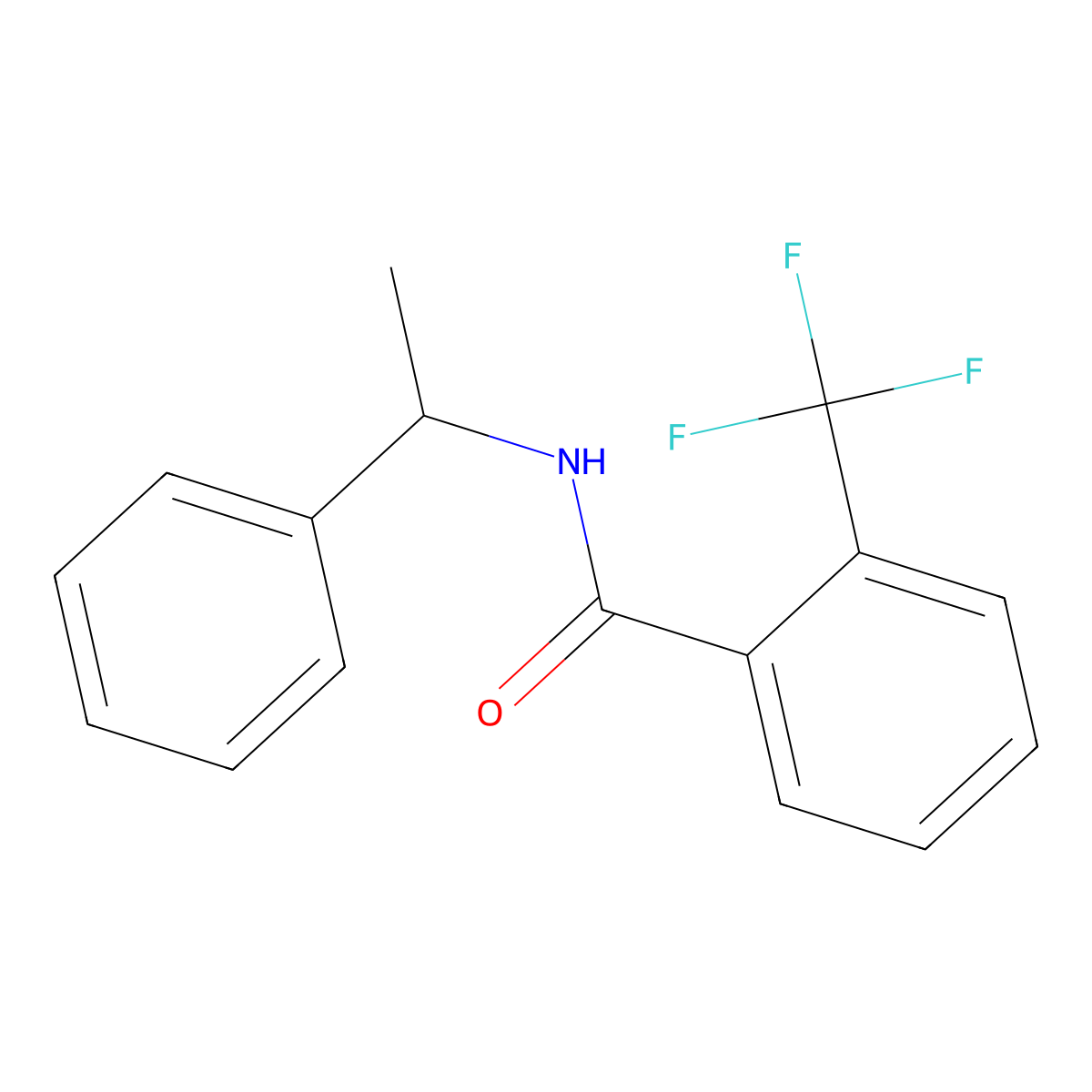 N-(1-phenylethyl)-2-(trifluoromethyl)benzamide molecular structure, CAS 304460-31-9