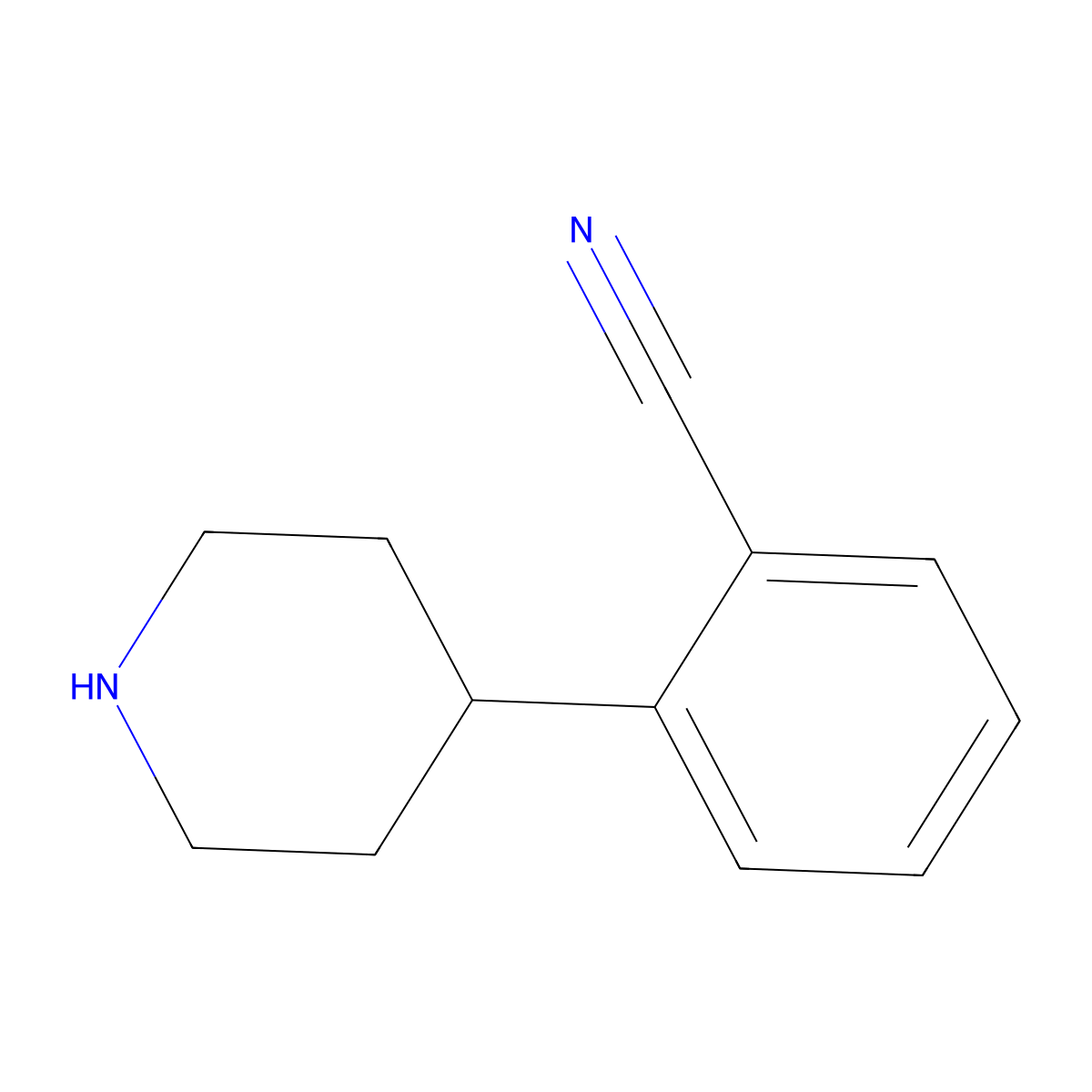 2-(Piperidin-4-yl)benzonitrile molecular structure, CAS 304462-63-3