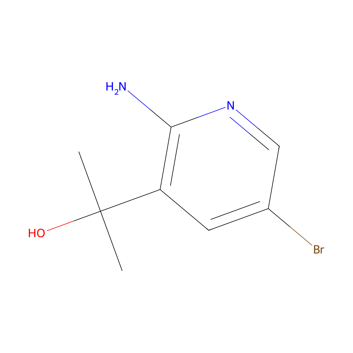 2-(2-Amino-5-bromo-pyridin-3-yl)-propan-2-ol molecular structure, CAS 304467-35-4