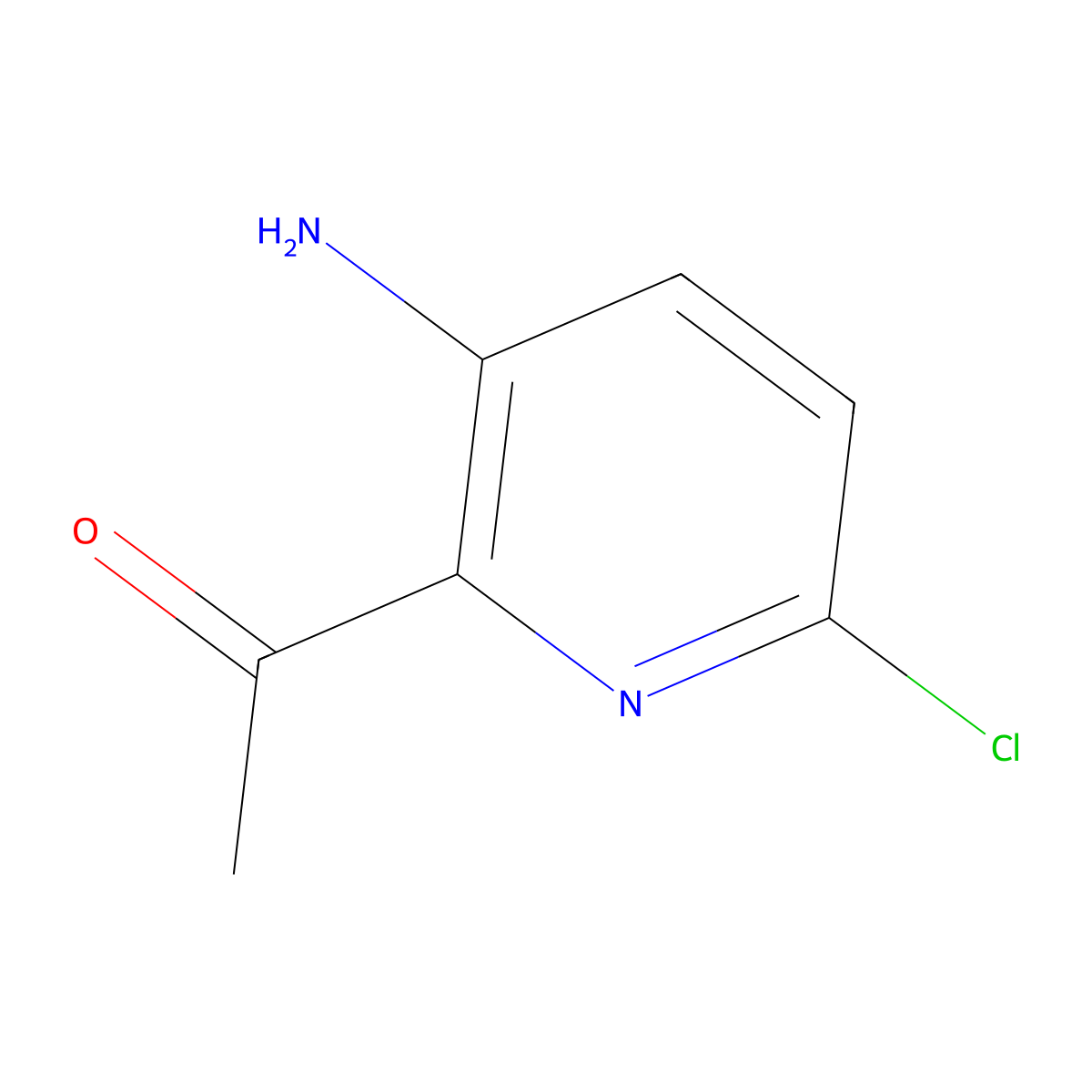 1-(3-Amino-6-chloropyridin-2-YL)ethanone molecular structure, CAS 304467-37-6
