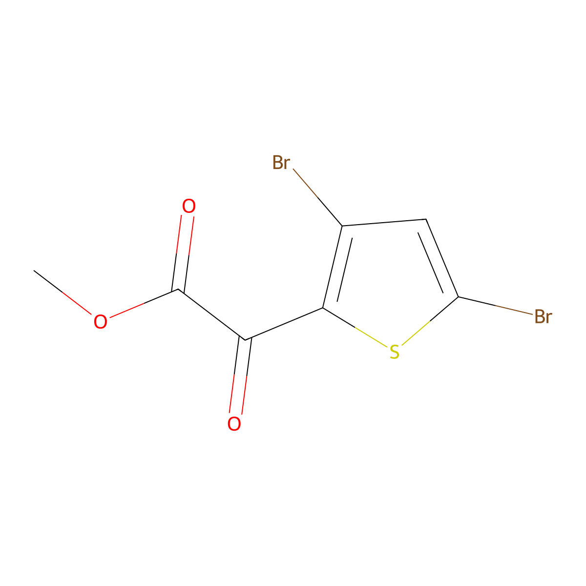 Methyl 3,5-dibromo-alpha-oxo-2-thiopheneacetate molecular structure, CAS 30447-28-0