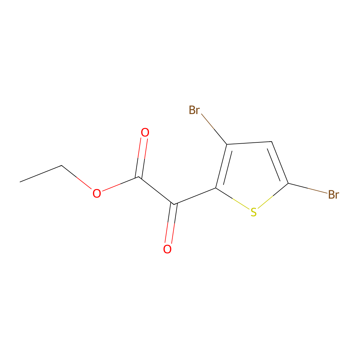 Ethyl 3,5-dibromo-alpha-oxo-2-thiopheneacetate molecular structure, CAS 30447-29-1