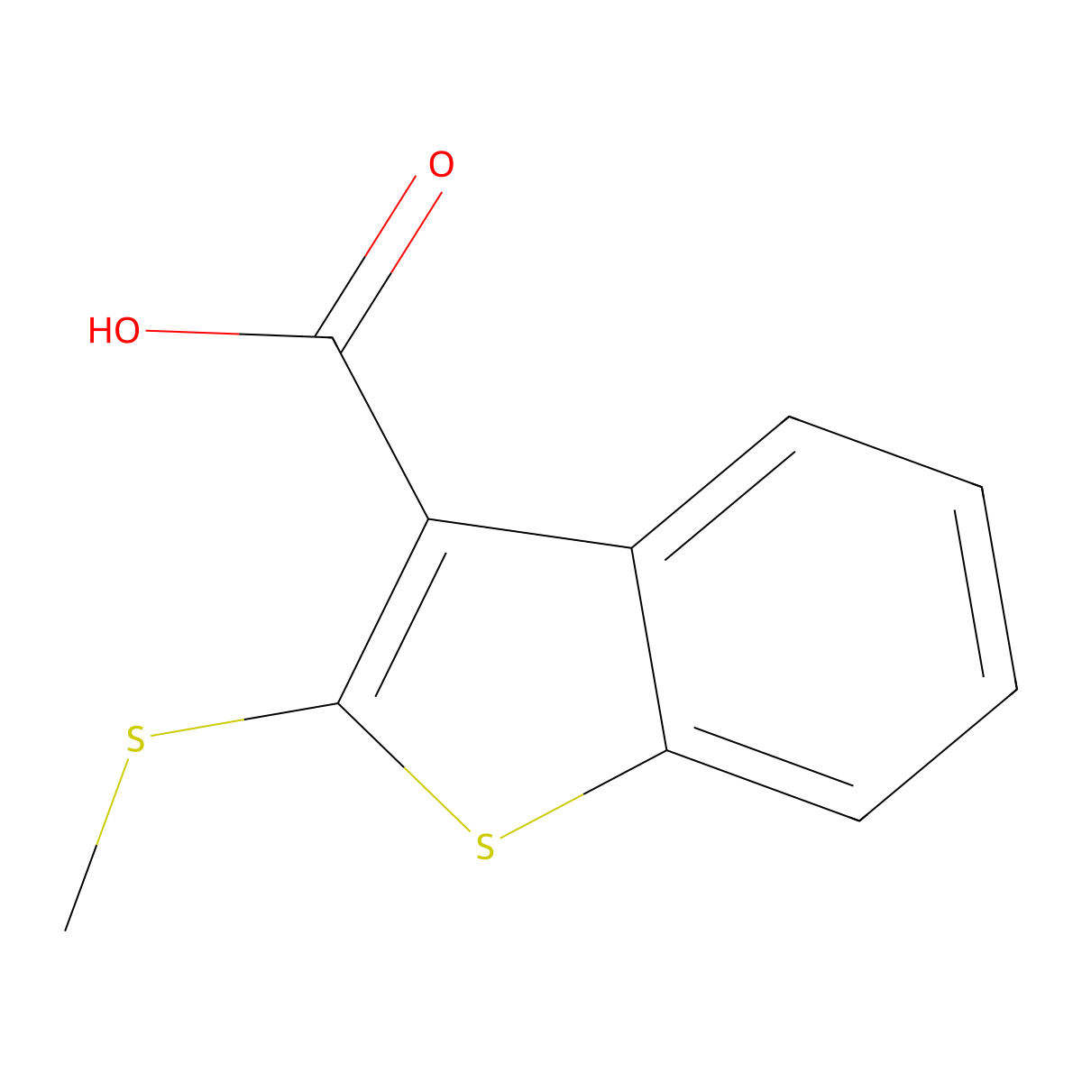2-(Methylthio)benzo[b]thiophene-3-carboxylic acid molecular structure, CAS 30447-41-7