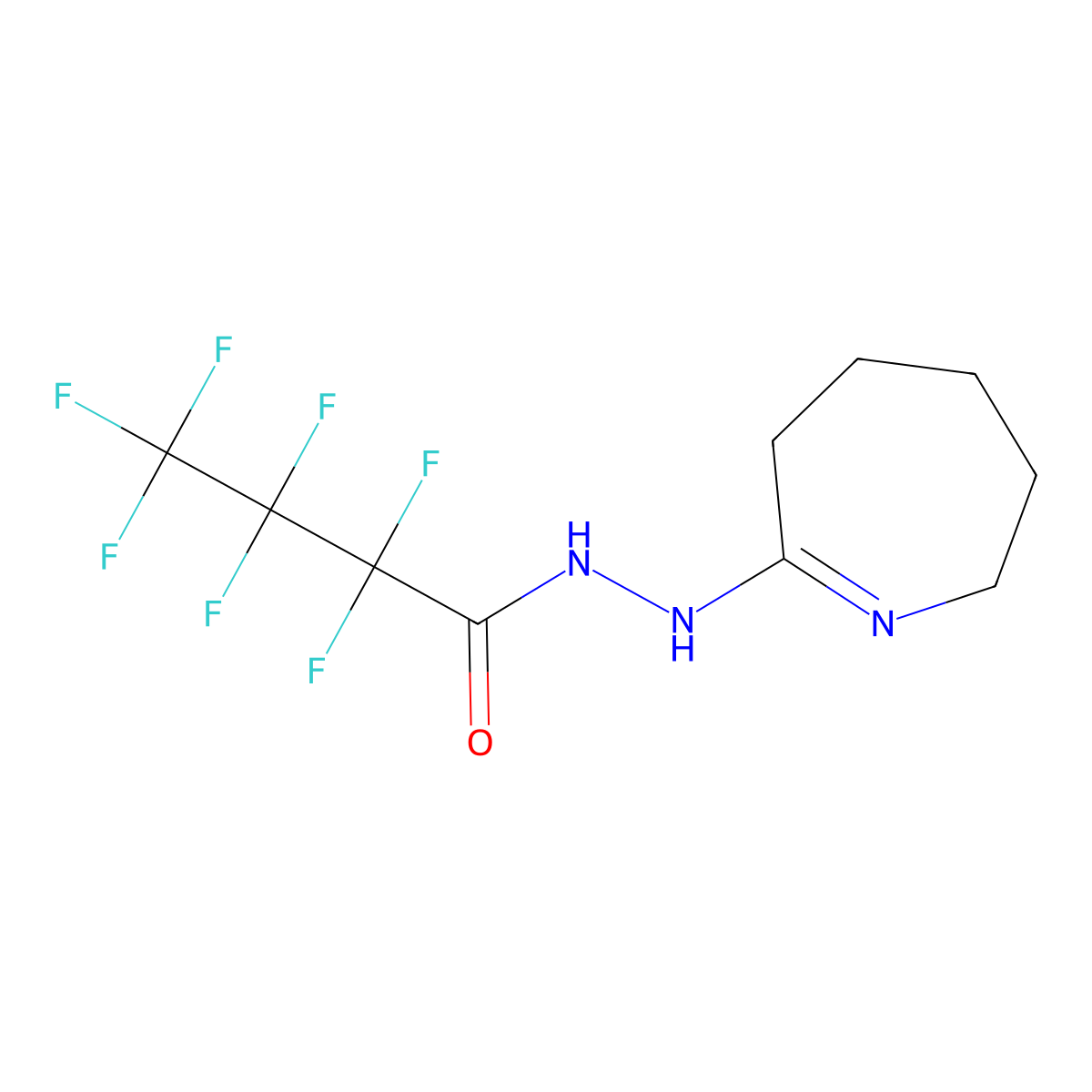 2,2,3,3,4,4,4-heptafluoro-N'-(3,4,5,6-tetrahydro-2H-azepin-7-yl)butanehydrazide molecular structure, CAS 304474-64-4