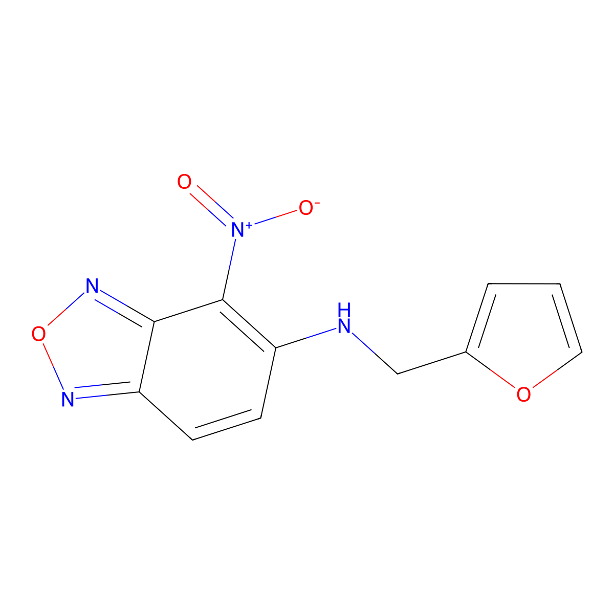 N-(furan-2-ylmethyl)-4-nitro-2,1,3-benzoxadiazol-5-amine molecular structure, CAS 304474-66-6
