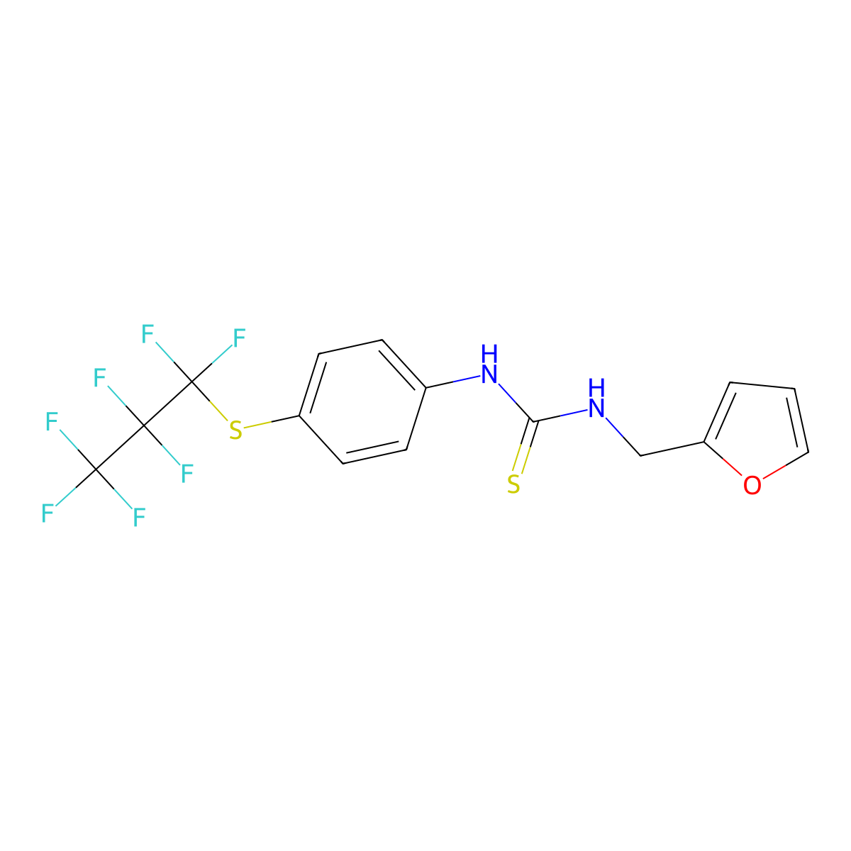 1-(Furan-2-ylmethyl)-3-(4-((perfluoropropyl)thio)phenyl)thiourea molecular structure, CAS 304474-87-1