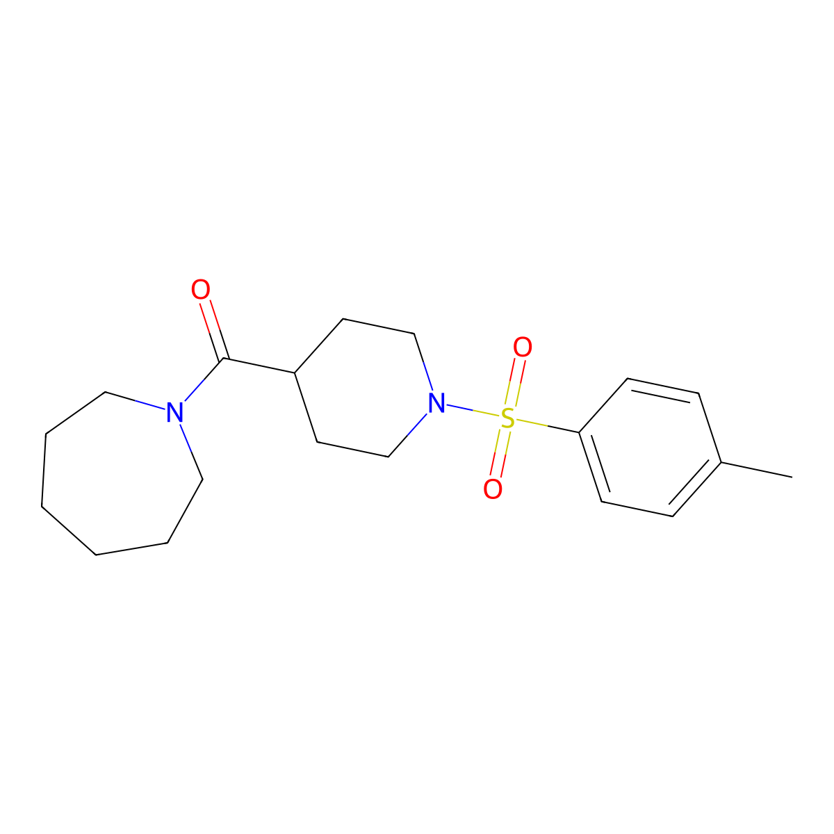 Azepan-1-yl-[1-(4-methylphenyl)sulfonylpiperidin-4-yl]methanone molecular structure, CAS 304476-61-7