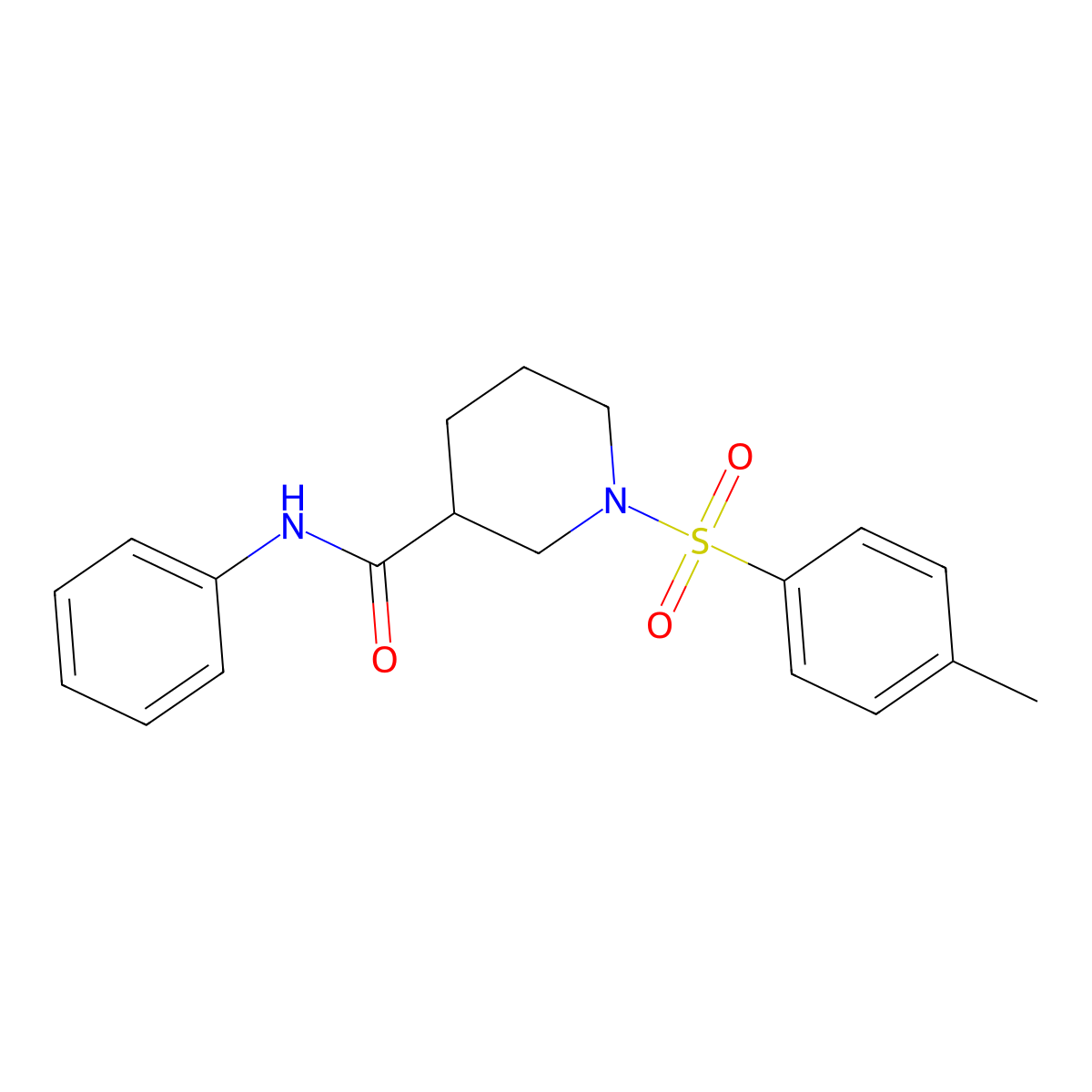 1-(4-methylbenzenesulfonyl)-N-phenylpiperidine-3-carboxamide molecular structure, CAS 304476-77-5