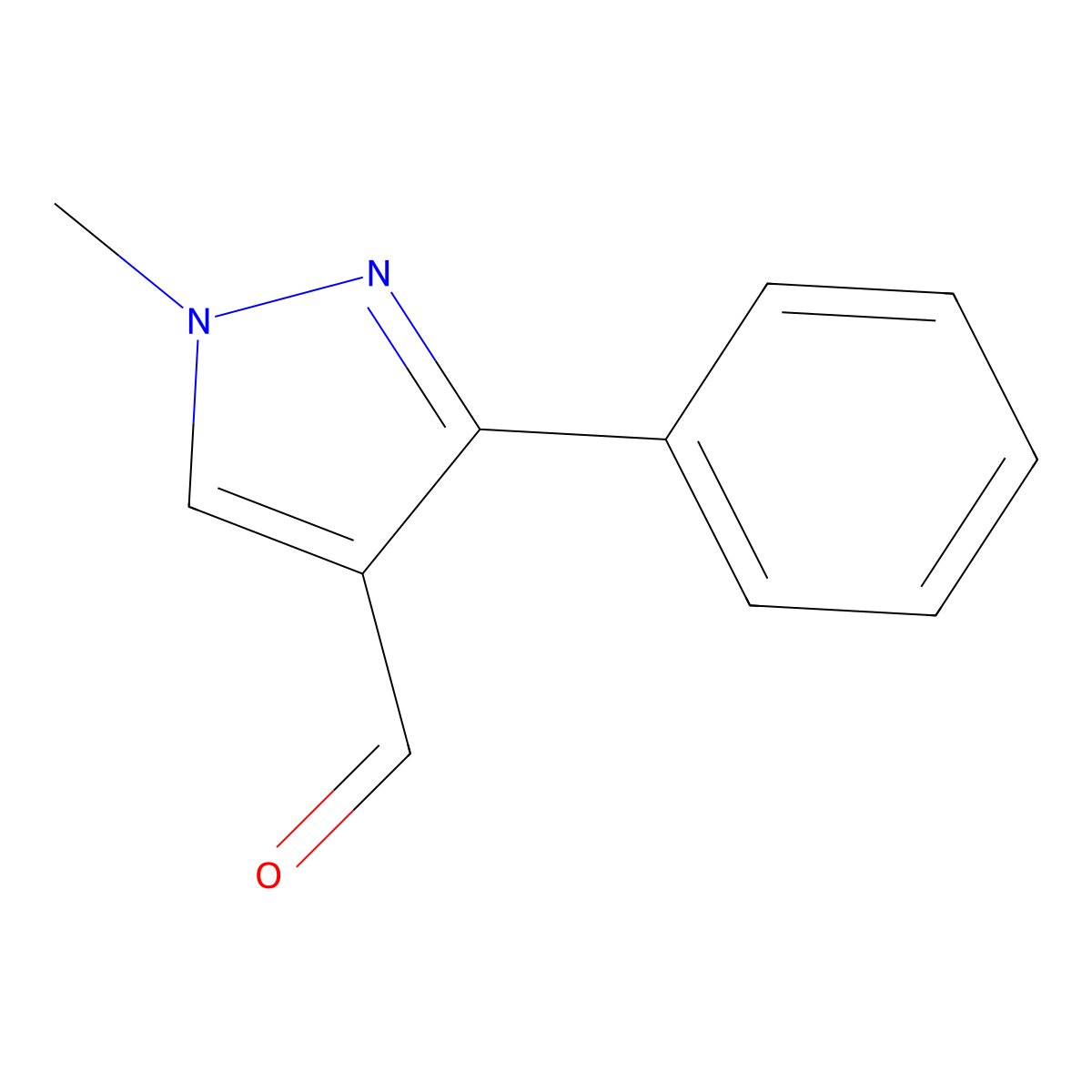 1-methyl-3-phenyl-1H-pyrazole-4-carbaldehyde molecular structure, CAS 304477-40-5