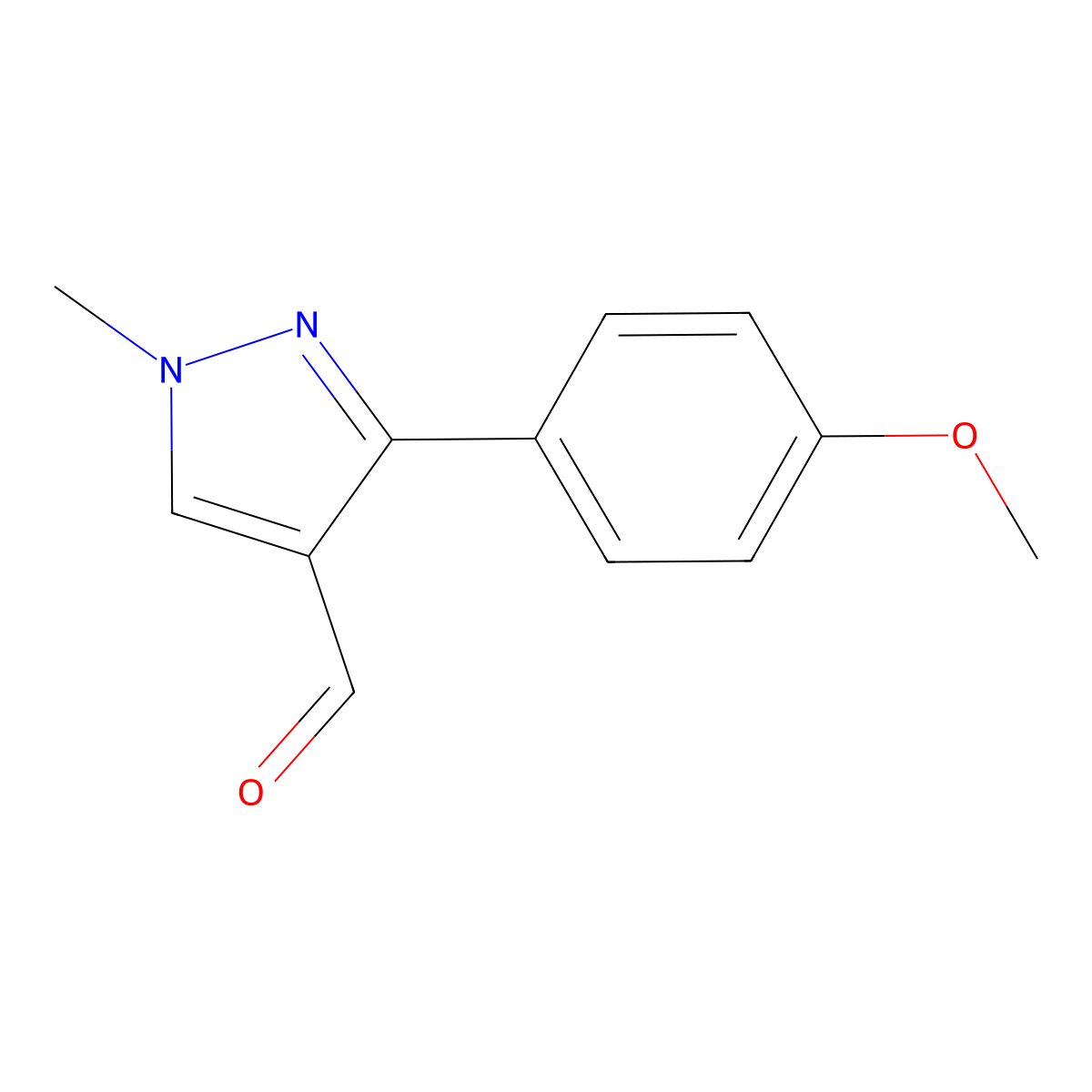 3-(4-Methoxyphenyl)-1-methyl-1H-pyrazole-4-carbaldehyde molecular structure, CAS 304477-42-7