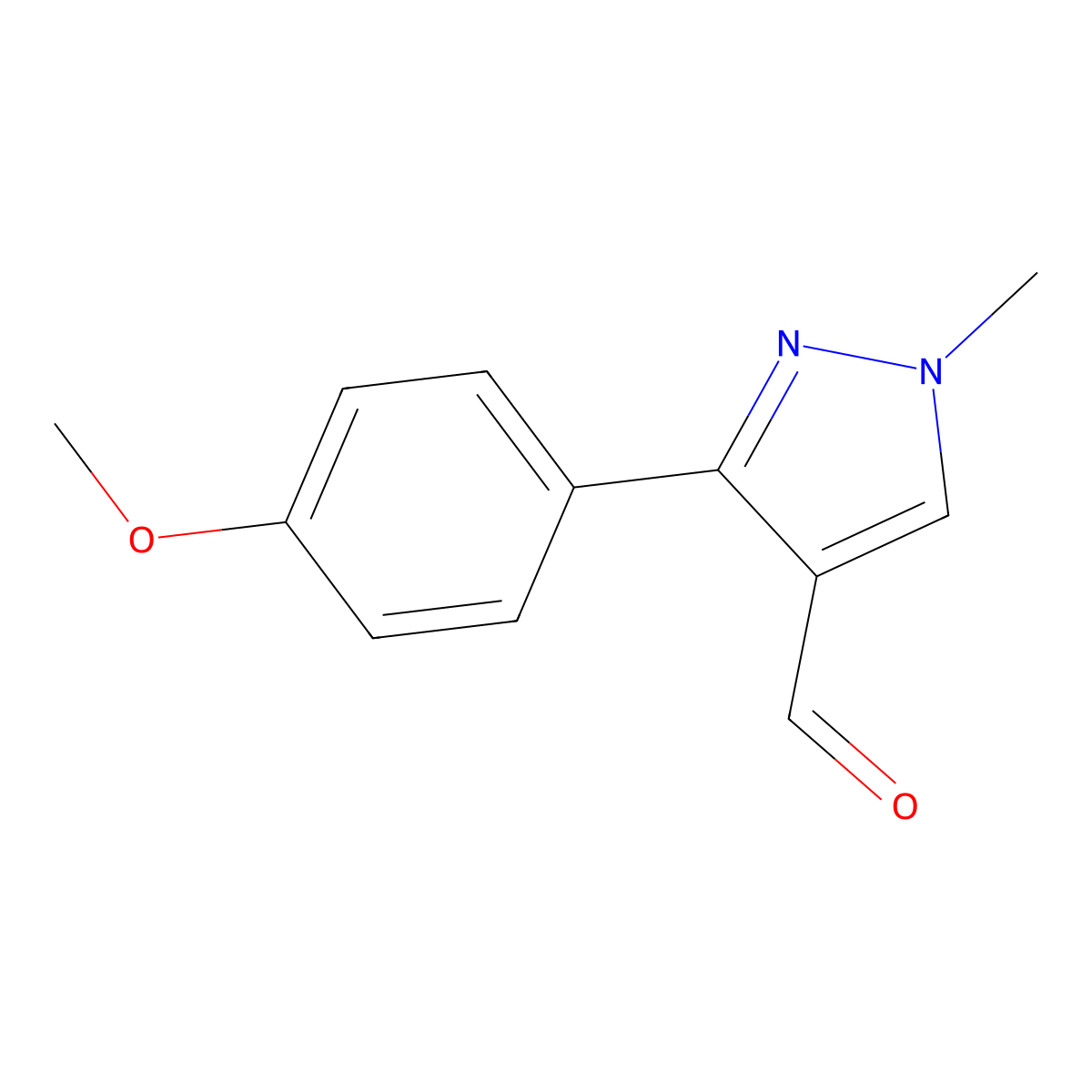 3-(4-Methoxyphenyl)-1-methyl-1H-pyrazole-4-carbaldehyde molecular structure, CAS 304477-42-7